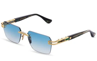 Pre-owned Dita Meta Evo One Dts147-a-03 Yellow Gold Turquoise Rimless Sunglasses Authentic In Blue