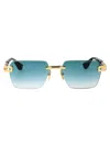 Dita Meta-evo One Sunglasses In Yellow Gold - Arctic Sky Swirl W Turquoise To Clear Gradient