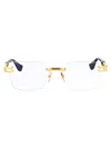 Dita Meta-evo Rx Glasses In Yellow Gold - Ink Swirl W Clear