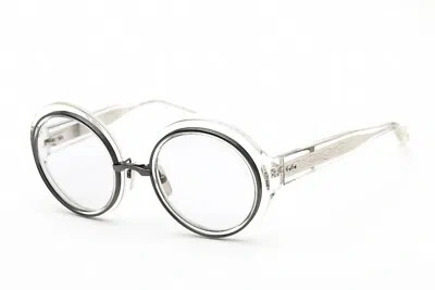 Pre-owned Dita Micro Round Dts406a03 Sunglasses Clear Frame Black Rhodium Lenses 50mm