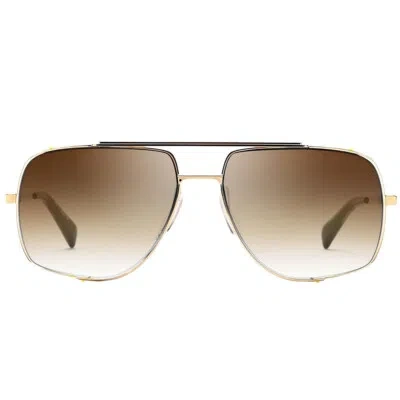 Pre-owned Dita Midnight Special Dt Drx-2010 2010d 12k Gold Metal Sunglasses Brown
