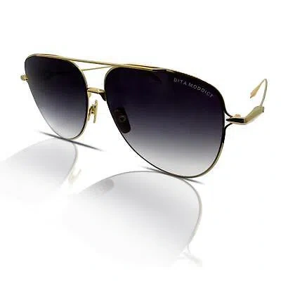 Pre-owned Dita Moddict Dts144-a-01 Sunglasses Yellow Gold/dark Grey-clear Gradient In Gray