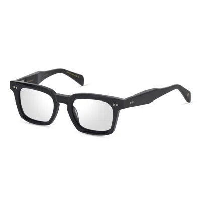 Dita Monolix Translucent Green Square Frame Sunglasses With Metallic Accents In Black