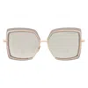 Dita Narcissus Grey Gold Gradient Flash Square Ladies Sunglasses Dts503-03 58 In White