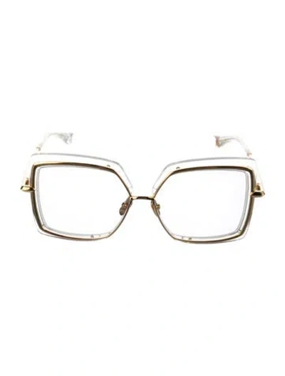 Pre-owned Dita Narcissus Square Sunglasses In Clear/gold