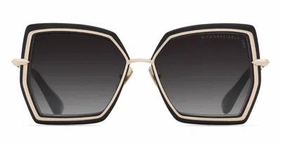 Dita Narcissus-two - White Gold / Black Sunglasses In Green
