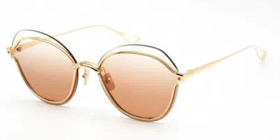 Pre-owned Dita Nightbird - Two-dts519-03-z Yellow Gold Sunglasses In Pink Gradient