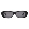 Dita Noxya Geometric Rectangular Frame Sunglasses With Tapered Temples In Black