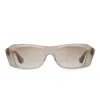 Dita Noxya Rectangular Gradient Sunglasses With Checkered Temples In Brown