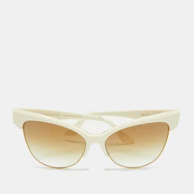 Dita Off White/brown Gradient Temptation Cat Eye Sunglasses In Neutral