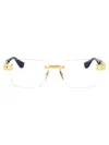 Dita Meta-evo Rx Glasses In Yellow Gold - Arctic Sky Swirl W Clear