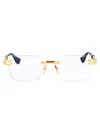 Dita Meta-evo Rx Glasses In Yellow Gold - Ink Swirl W Clear