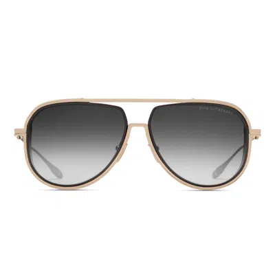 Dita Outrcraft Gradient Tinted Sunglasses With Double Bridge Metal Frame In Green