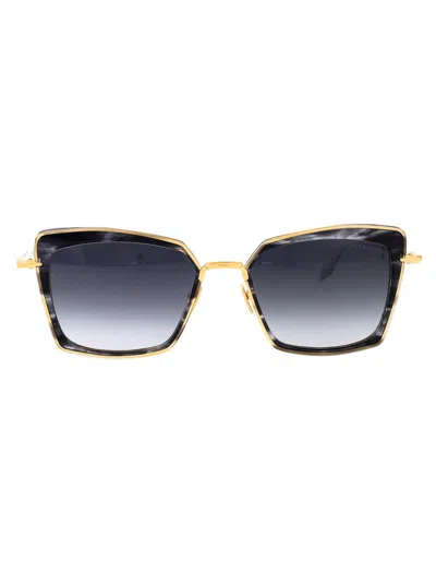 Dita Perplexer Sunglasses In Black Haze - Yellow Gold W/ Dark Grey To Clear Gradient