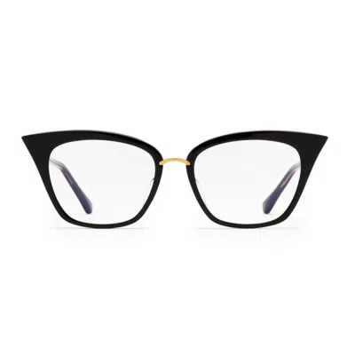 Dita Rebella Bold Cat-eye Eyeglasses With Gold Accents In Green