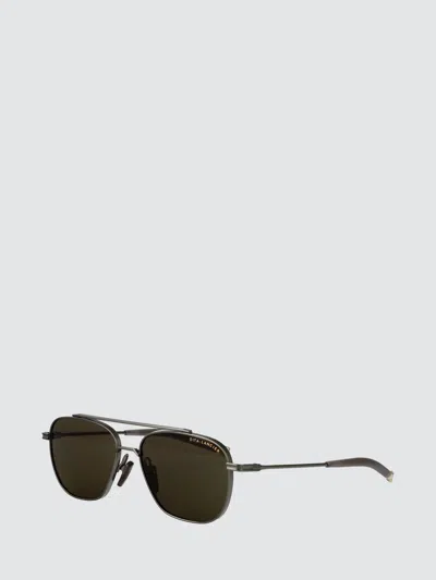 Dita Rectangular Metal Aviator Sunglasses With Double Bridge In Black