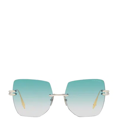 Dita Rimless Square Embra Sunglasses In Silver