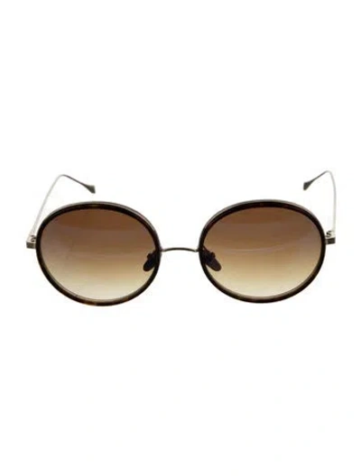 Pre-owned Dita Round Gradient Sunglasses In Brown