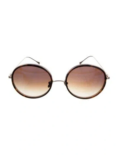Pre-owned Dita Round Gradient Sunglasses In Brown