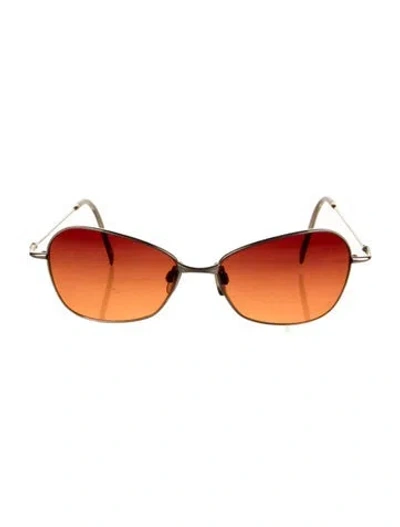 Pre-owned Dita Round Gradient Sunglasses In Silver