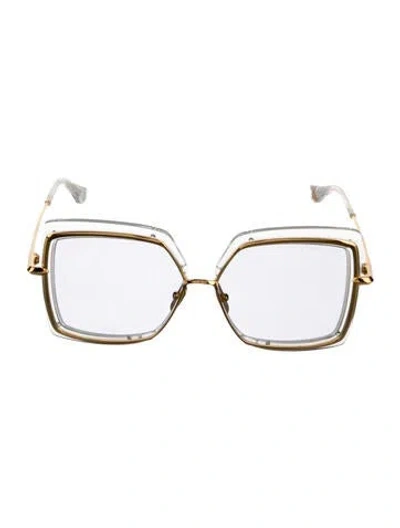 Pre-owned Dita Square Eyeglasses In Clear/gold