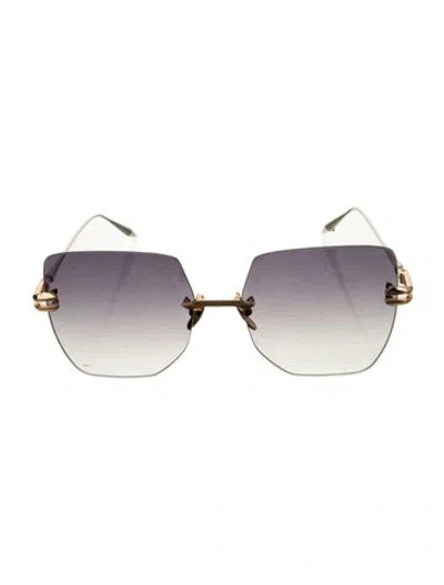 Pre-owned Dita Square Gradient Sunglasses In Gold/silver