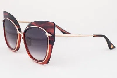 Pre-owned Dita Stormy Red Gold / Gray Gradient Sunglasses Drx 22033 D 58mm