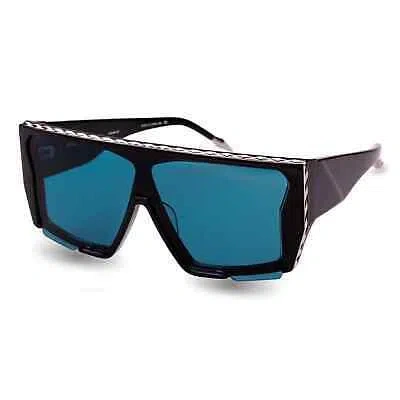 Pre-owned Dita Subdrop Dts 429-a-01 Black - Silver Cobalt Blue Lens Large Sunglasses