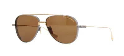 Pre-owned Dita Subsystem Antique Silver And White Gold/dark Brown (03) Sunglasses