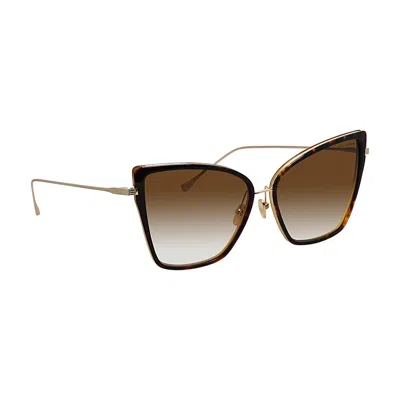 Dita Sunbird Dt 21013-b-trt-gld-59-z Womens Cat-eye Sunglasses In Multi