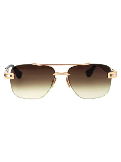 Dita Sunglasses In White Gold - Brown W/ Dark Brown To Clear