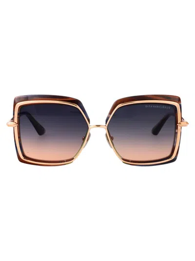 Dita Sunglasses In San Ono Swirl - Rose Gold W/ Grey To Peach Gradient