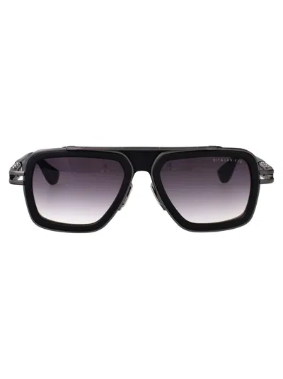 Dita Sunglasses In Matte Black - Black Iron W/ Dark Grey To Clear Gradient