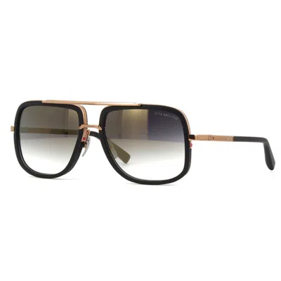 Dita Sunglasses Aviator Full Rim, Antique 12k Gold Frame And G15 Green Gradient Lens Mach-one-drx-2030f In Purple
