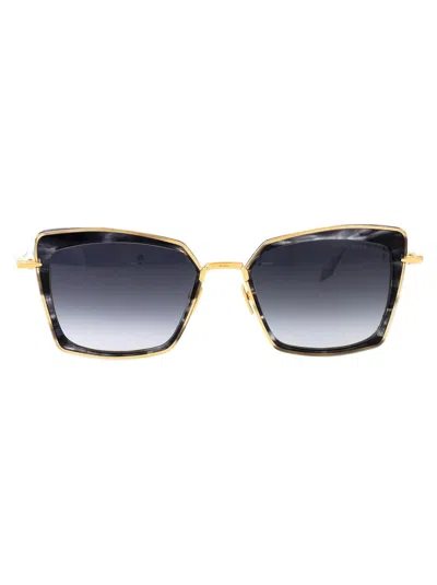 Dita Sunglasses In Black Haze - Yellow Gold W/ Dark Grey To Clear Gradient