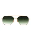 Dita Flight-seven Sunglasses In Brushed White Gold W/ Dark Green To Clear Gradient