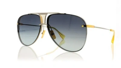 Pre-owned Dita Decade Two Drx-2082 A-slv-gld Silver 18k Gold Sunglasses Grey Gradient In Gray