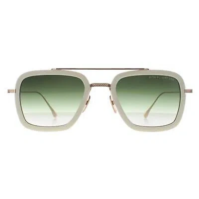 Pre-owned Dita Sunglasses Flight 006 7806 S White Gold Dusty Pink Dark Gray Clear Gradient In Green
