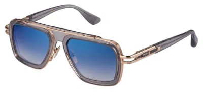 Pre-owned Dita Lxn-evo Dts403-a-02 Crystal Grey White Gold Blue Flash Mirror Sunglasses In Grey Blue Flash Mirror
