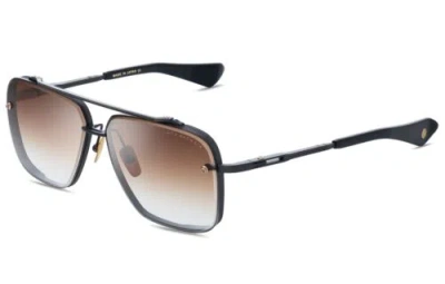 Pre-owned Dita Sunglasses Mach Six Dts 121-03 Black Iron Rhodium Brown Gradient Authentic