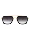 Dita Womens Blue D4000418 Aviator-frame Metal Sunglasses In Matte Black - 14k Gold W/dark Grey To Clear - Ar