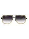 Dita Mach Six Dts121 01 Yellow Gold And Black Rhodium In Matte Black - Vintage Clear W/grey To Clear Gradient