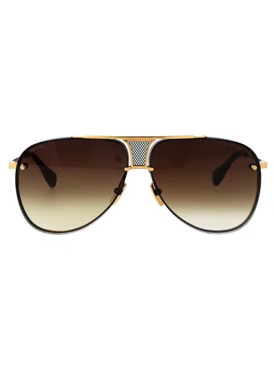 Dita Sunglasses In Matte Black-18k Gold W/ Dark Brown To Clear- Ar