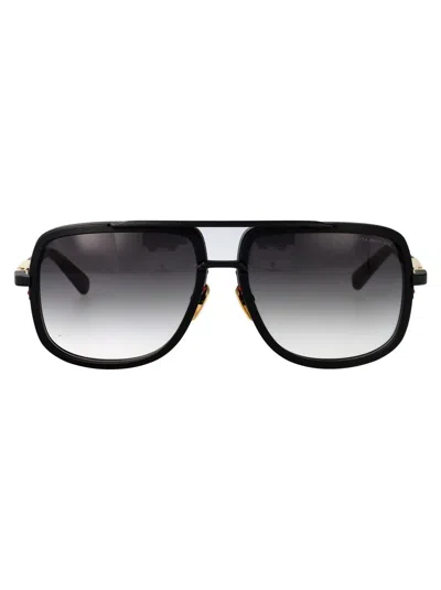 Dita Sunglasses In Matte Black-matte Black Frontend Piece-18k Temples Wdark Grey To Clear-ar