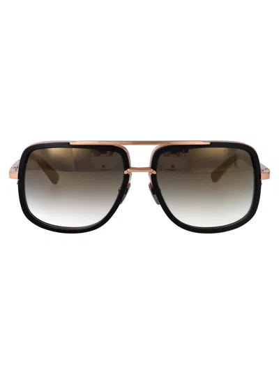 Dita Sunglasses In Matte Black-rose Gold W/ Dark Grey To Clear - Gold Flash - Ar
