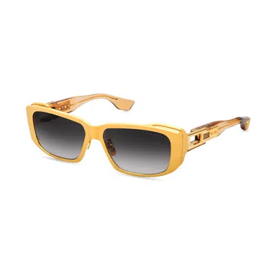 Dita Sunglasses Rectangle Full Rim, Gold Frame And Grey Lens Zirith-dts-435-a01 In Orange