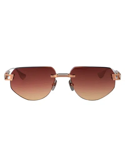Dita Sunglasses In Rose Gold - Silver W Saturn Sunset Gradient