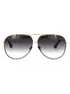 Dita Talon Dt 23007-a-blk-gld-62-z Unisex Aviator Sunglasses In Satin Black-18k Gold W/ Grey To Clear