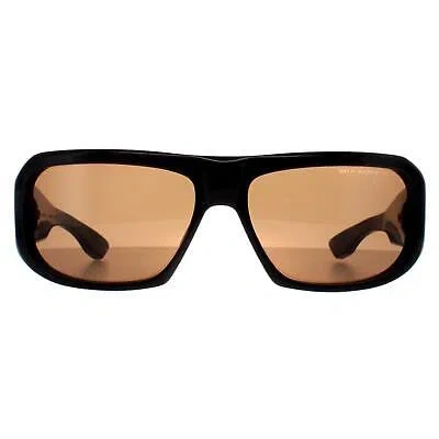 Pre-owned Dita Sunglasses Superflight Dts133-61-01 Black Yellow Gold Dark Brown