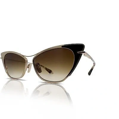 Pre-owned Dita Sunglasses With  Von Teese Women's Dts522-02 Gold/brown 56mm Authentic